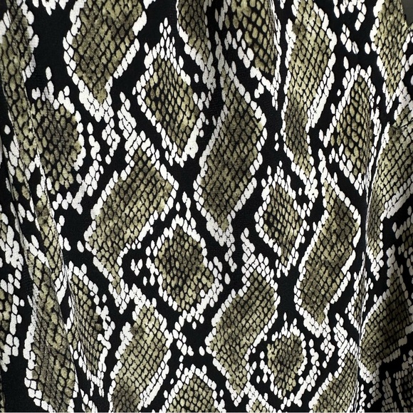 Michael Kors 3X Plus Olive Green Snake Print Midi Stretch Dress Sleeveless Vneck - Picture 9 of 12